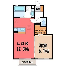 グラン・ヴィラージュWest 1LDKの間取図画像