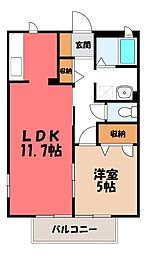 サンドエル 1LDKの間取図画像