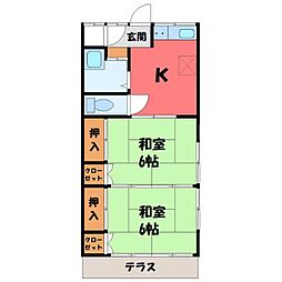 寿荘 2Kの間取図画像