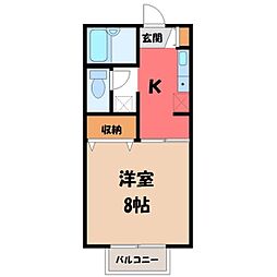 ソネットM-1 1Kの間取図画像