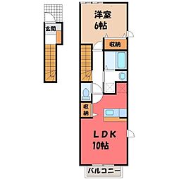 シャン・ド・フルール1 1LDKの間取図画像
