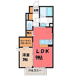 ヴァイアD 1LDKの間取図画像