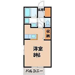 グリフルガーデン 1Kの間取図画像