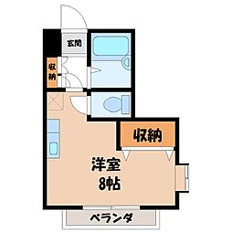 ヴィブレ2 ワンルームの間取図画像