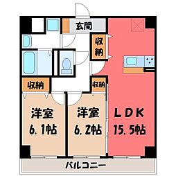 ベラルーチェA 2LDKの間取図画像
