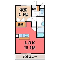 シルバーチャリオッツ 1LDKの間取図画像