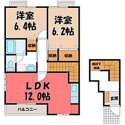 トランキール弐番館 2LDKの間取図画像