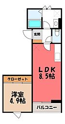 Marriott 1LDKの間取図画像