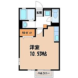 パラディーゾC ワンルームの間取図画像