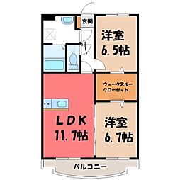 フロールアイ 2LDKの間取図画像