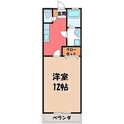 ウィング-1 1Kの間取図画像
