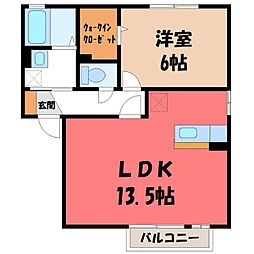 グリーン・リーフ熊倉C 1LDKの間取図画像