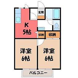 サンプレイス城南H 2Kの間取図画像