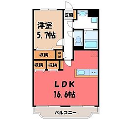 アグリザード 1LDKの間取図画像