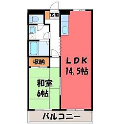 アーバンハイツ御幸 1LDKの間取図画像