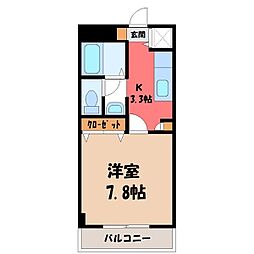 KURADO片柳 1Kの間取図画像