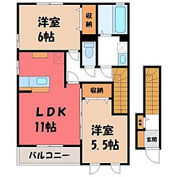イエローアイリスB 2LDKの間取図画像