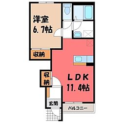 ルピナス彩 1LDKの間取図画像