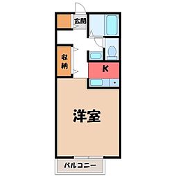 サンパレスA ワンルームの間取図画像