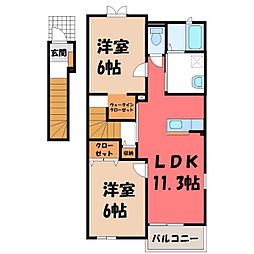 ヒーローハウス2A 2LDKの間取図画像