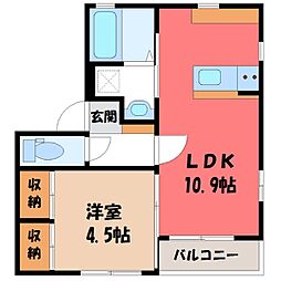 シュエットB 1SKの間取図画像