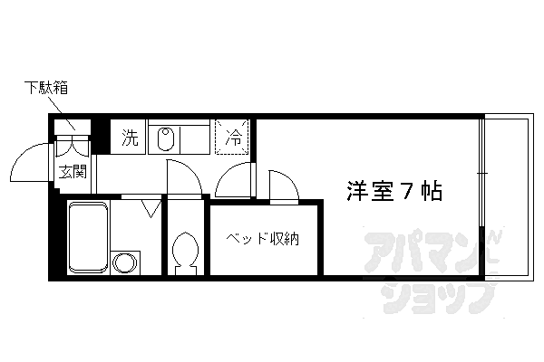 レオパレスインパクトI 402｜京都府京都市伏見区桃山町大島(賃貸マンション1K・4階・20.81㎡)の写真 その2