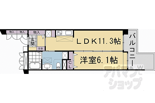 ジュネット京都・久我の杜　東棟 509｜京都府京都市伏見区久我東町(賃貸マンション1LDK・5階・45.00㎡)の写真 その2