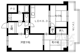 京都府長岡京市勝竜寺（賃貸マンション3LDK・3階・60.48㎡） その2