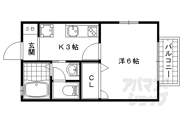 京都府京都市山科区御陵久保町(賃貸アパート1K・1階・22.75㎡)の写真 その2