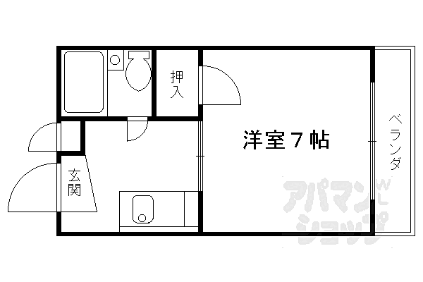 向島スタジオフラッツ 309｜京都府京都市伏見区向島二ノ丸町(賃貸マンション1K・3階・17.86㎡)の写真 その2