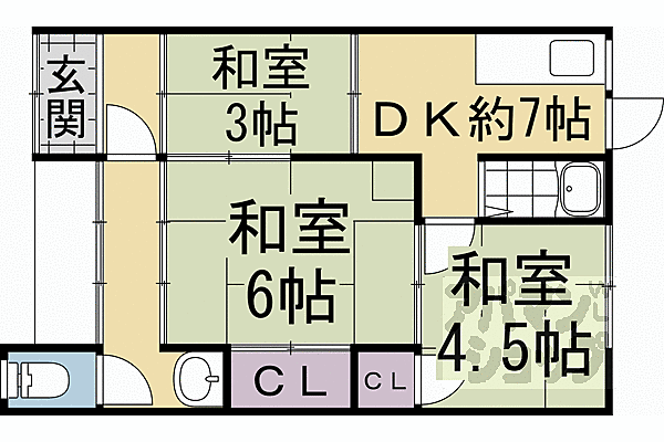 深草大門町貸家 1｜京都府京都市伏見区深草大門町(賃貸テラスハウス3DK・--・41.52㎡)の写真 その1