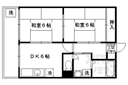 パールハイツイナリ 2DKの間取図画像