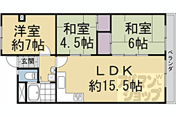 ファミール伏見B棟 3LDKの間取図画像