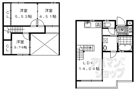 コートハウス伏見桃山 106 ｜ 京都府京都市伏見区桃山町島津（賃貸テラスハウス3LDK・--・68.32㎡） その2