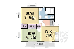 京阪京津線 四宮駅 徒歩18分の賃貸アパート 2階2DKの間取り