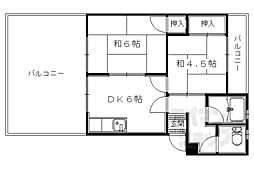 北尾マンション 2DKの間取図画像