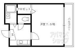 メゾンヒラキ 1-D 1階1Kの間取り