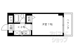 プレスト桃山 6階1Kの間取り