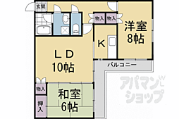 パラドール宮前橋 2DKの間取図画像