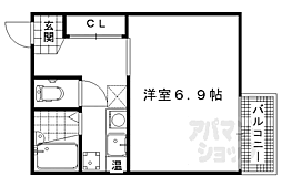 ラ・シャンブル 1Kの間取図画像