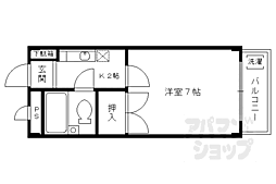 ワイズベース 3階1Kの間取り