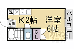 レオパレスあまの 101 1階1Kの間取り