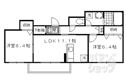 リバーサイドウィング 2LDKの間取図画像