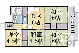 向島ニュータウン第三街区3-D棟 4DKの間取図画像