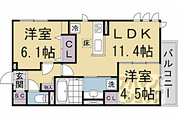 Ｂｅｌｌ　ｓｏａｒ 101 1階2LDKの間取り