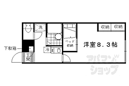 レオパレスヴィルヌーブ醍醐 1Kの間取図画像