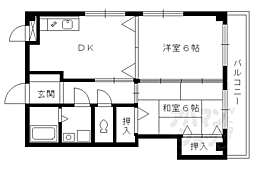 リベラシオン稲荷 2DKの間取図画像