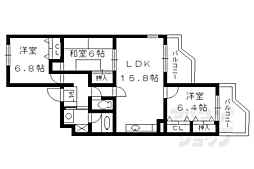 グランピーノ伏見桃山 3LDKの間取図画像