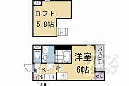 ハーモニーテラス景勝町 1Kの間取図画像
