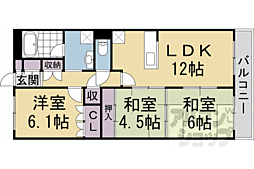 朝日プラザ宇治 3LDKの間取図画像